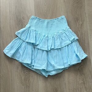 Light Blue Tiered Mini Skirt